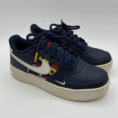 NIKE AIR FORCE 1 LOW '07 LV8 GS NAUTICAL REDUX NAVY BLUE Boys 4.5 Womens 6 - Image 1 of 4