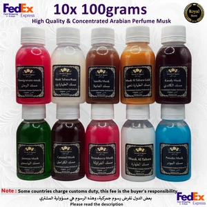 10x 100g Arabic Musk Tahara Set, HighQuality Perfume Oil 1 kg مسك الطهارة FedEx - Picture 1 of 12
