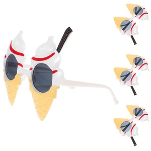4Pcs Ice Cream Cone Eyeglasses Plastic Party Glasses Summer Party Glasses - Picture 1 of 12