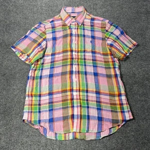 Ralph Lauren Shirt Mens Large Plaid Short Sleeve Button Down Preppy Classic Fit - Picture 1 of 9