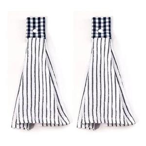 2 Pcs Kitchen Cotton Classical Striped Towel/Absorbent Towel/Hanging Towels/H... - Picture 1 of 9