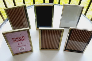 6 Vintage MCM Gold Tone Picture Frame Ornate Metal 5" x 7" Lot - Picture 1 of 17