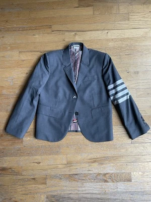 New Thom Browne Grey 4-bar Blazer Size 46 - Image 1 of 3