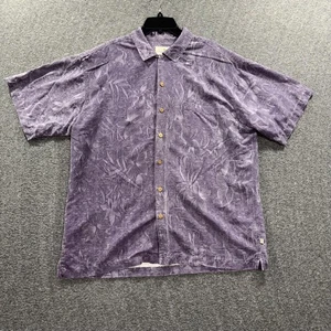 Island Shores Shirt Mens XL Purple Silk Floral Hawaiian Button Up Casual - Picture 1 of 9