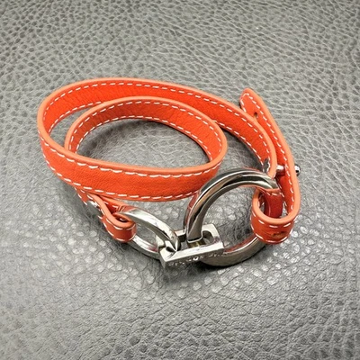 Lia Sophia 双包裹式手链橙色人造皮革银色圆扣女式 — 第 1/4 张图片