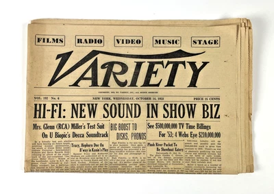 Periódico Variedad Vintage 14 de octubre de 1953 - Sección Especial Alta Fidelidad Foto 1 de 4