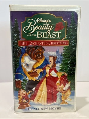 Beauty & The Beast Enchanted Christmas VHS Disney Video Tape Vintage Clamshell Foto 1 de 4