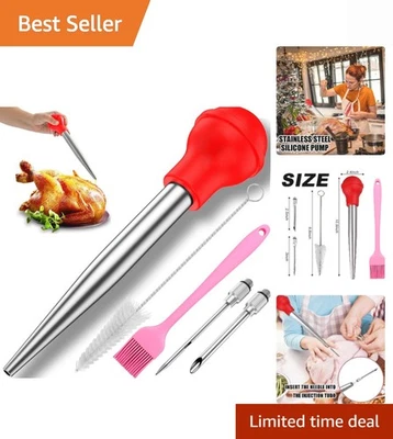 Versátil Jeringa Baster de Pavo Rojo para Asados Jugosos - Perfecto para Fiestas Familiares Foto 1 de 4