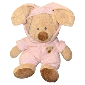 Ty Pluffies Baby PJ Bear Pink Bunny Non-Removable Pajamas Plush 2007 Lovey 12" - Picture 1 of 6