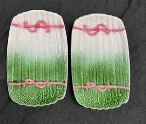PIER 1 HAND PAINTED MADE IN ITALY ASPARAGUS PLATE TRAY SERVING TRINKET DISH - Picture 1 of 5