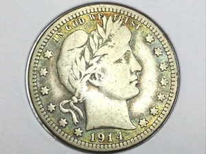 1914-S Barber Quarter better date in fine plus - Picture 1 of 2