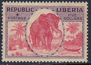 Liberia # 194 MNH 1921 Issue Fauna Elephant (Tropical Gum) - Picture 1 of 2