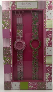 New Lilly Pulitzer Interchangeable Watch Set...in Patchtastic Pattern NIB - Picture 1 of 3