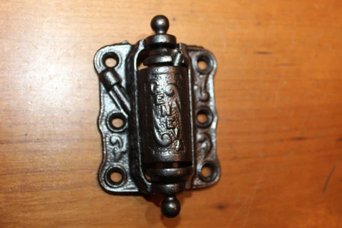Antique Cast Iron Victorian Geneva Spring Loaded Screen Door Hinge D-45 Cover