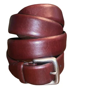 Heavy Duty Genuine Leather Belt 1" Inch wide Men/Women/Boy~Brass/Chrome - Picture 1 of 4