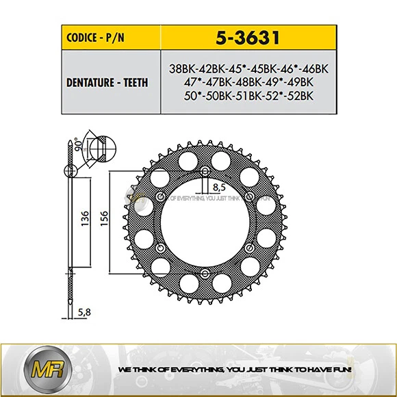 RODA DENTADA TRASEIRA HUSQVARNA TE 570 2001 2002 2003 2004 PRETA ERGAL 520 - 51 DENTES - Imagem 1 de 1
