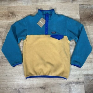 NEW Patagonia Synchilla Snap-T Kids Large Fleece Pullover Dried Mango Boys $89 - Picture 1 of 7