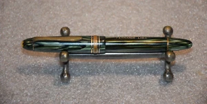 Vintage Montblanc Masterpiece 142 Fountain Pen Green Striped 14K Gold Nib - Picture 1 of 10