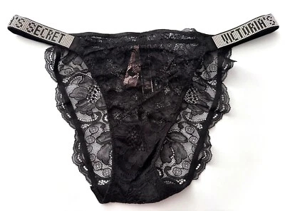 Victoria's Secret  String Bikini Panty Nwt Very Sexy Shine Strap Bling Panties - Image 1 of 4