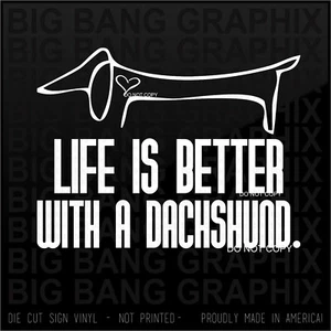 Dachshund Decal Sticker Vinyl Die Cut Lettering Window Bumper Sticker Car Truck  - Picture 1 of 3