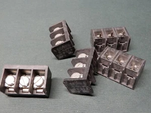RDI Three Position PCB Mount Terminal Strips .45 Spacing Qty 5 NOS 10-16 AWG - Picture 1 of 3