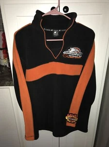 HARLEY DAVIDSON Fleece Pullover MEDIUM SCREAMING EAGLE PARTS Patches STARTER - Picture 1 of 6