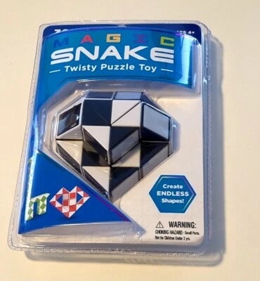 Magic Snake Black Twisty Puzzle Nostalgic Toy Create Endless Shapes - Image 1 of 2