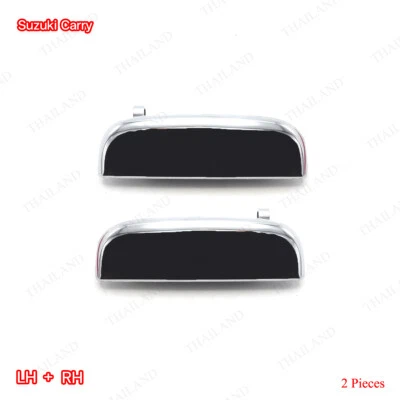 Pair Chrome Outer Door Handle Truck Exterior For Suzuki Carry APV 2005 - 2018 - Image 1 of 4