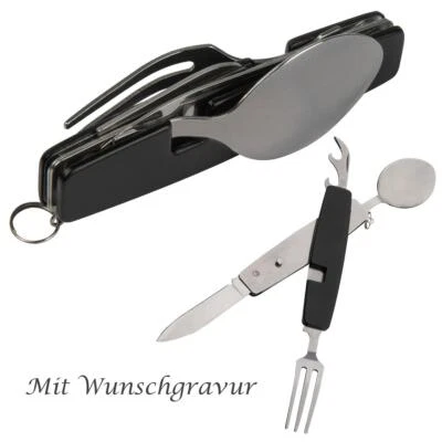 Zusammensteckbares Campingbesteck mit Gravur / Reisebesteck - Bild 1 von 3