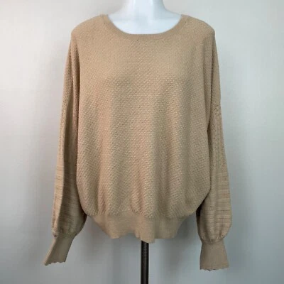 Suéter Express Grande Bronceado Manga Globo Calce Relajado Pullover Para Mujer Foto 1 de 4