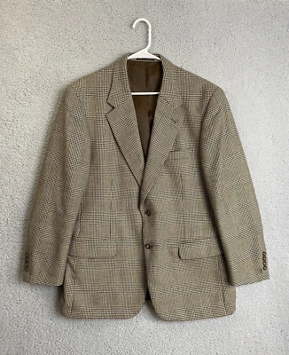 Savile Row Mens Blazer Sport Coat Two Button Jacket Wool Houndstooth Plaid 42R - Image 1 of 4