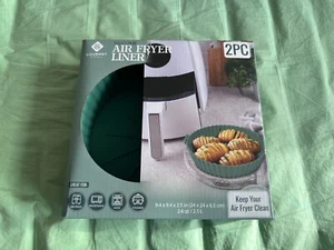 2 PCS Air Fryer Silicone Pots Basket Liners Non-Stick Reusable Baking Tray Mats - Picture 1 of 4