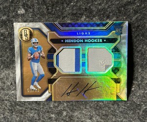 2023 PANINI GOLD STANDARD HENDON HOOKER ROOKIE PATCH AUTO WHITE GOLD 08/49 LIONS