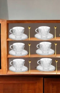 Coffee Cup Set Espresso Cups 6pcs Saucers Spoons Hot Drinks Home Gift - Picture 1 of 7