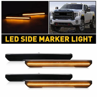 适用于 2020 - 2023 GMC Sierra HD 2500 3500 前后 LED 侧标记灯 4 件 — 第 1/4 张图片