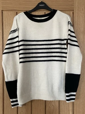 NEXT black & white striped Long sleeve Jumper Size 6 - Image 1 of 4