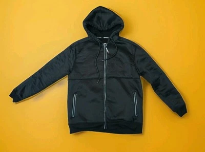 Мужская толстовка с капюшоном/толстовка Akademiks черная флисовая с подкладкой на молнии - размер L - Изображение 1 из 4