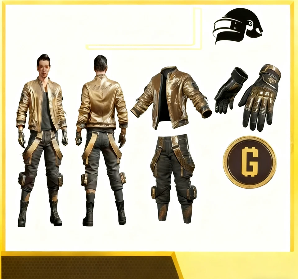 Conjunto PUBG x LaFengLong "Peerless Elegance" - Pantalones Berlín Negro Dorado CDK Instantáneo Foto 1 de 1