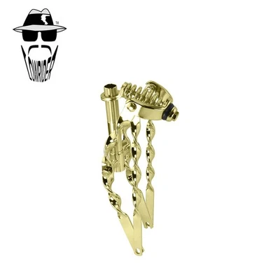 Original Lowrider 12" Straight 1" Gold Suspension Retro FULL Flat Twisted Fork - Image 1 of 2