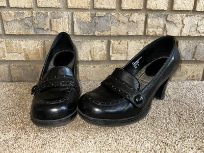 Mocasines de tacón bloque Mudd negros usados en excelente estado para mujer talla 9 Foto 1 de 4