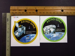 NASA ASTRO SPAS (2) Stickers DARA Germany CRFEUS CRISTA Mission Space Shuttle - Picture 1 of 2