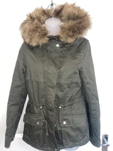 H&M khaki parka coat size 8 - Picture 1 of 2