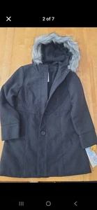 Cat And Jack Girls Size M black Pea Coat - Picture 1 of 5