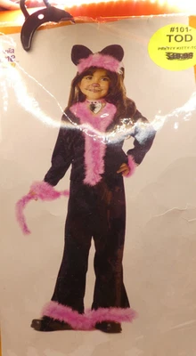 DISFRAZ DE GATITO BONITO NIÑO PEQUEÑO TALLA M (2-4) DETALLES DE TERCIOPELO Y PLUMAS ROSAS Foto 1 de 3