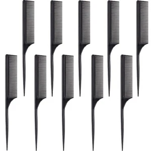 10 Pcs Rat Tail Comb Styling Carbon Heat Resistant Anti Static Teasing Comb f... - Picture 1 of 6