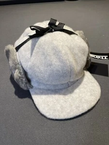 Thinsulate Grey Hunting Hat Faux Fur Ear Flaps USA Polarfleece Malden - Picture 1 of 8