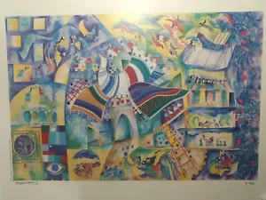 Raphael Abecassis JERUSALEM DOVE Lithographie handsigniert Limited Edition #14/500 - Bild 1 von 11