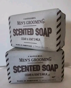 Castelbelens Cedar & Goats Milk Men's Grooming Scented 2 Bar Soap 10.5oz Each - Picture 1 of 3