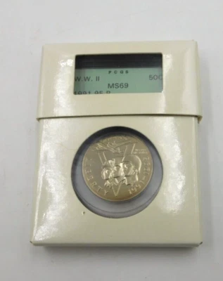 1991-95 P World War II 50C  Commemorative PCGS MS-69 - Image 1 of 3