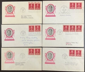 875 Ioor cachet 6 Dr Crawford W Long Famous American Series Scientist FDCs 1940 - Picture 1 of 2